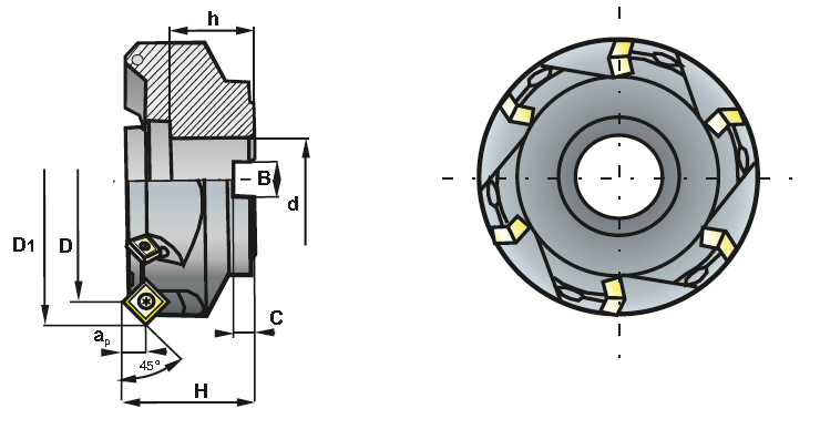 R646.22-125 nástrčná fréza